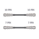 Tyr 2 Speciality 10 Pin  7 Pin Cable Set (Pair) Silver